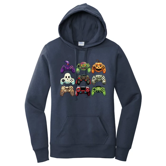 Halloween Skeleton Zombie Gaming Controllers Mummy Boy Kids Women's Pullover Hoodie