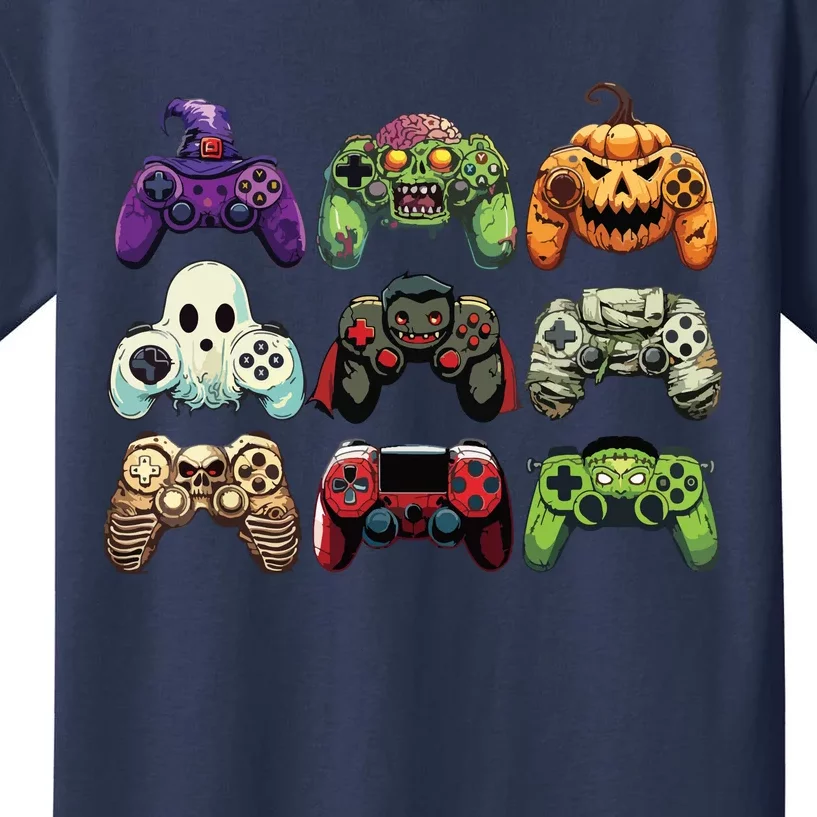 Halloween Skeleton Zombie Gaming Controllers Mummy Boy Kids Kids T-Shirt