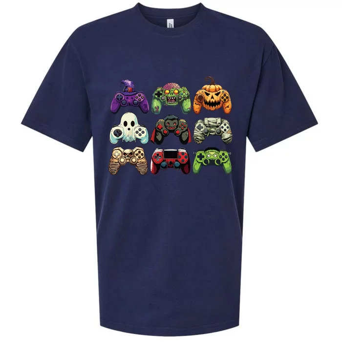 Halloween Skeleton Zombie Gaming Controllers Mummy Boy Kids Sueded Cloud Jersey T-Shirt