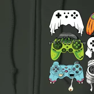 Halloween Skeleton Zombie Gaming Controllers Mummy Game Boy Full Zip Hoodie