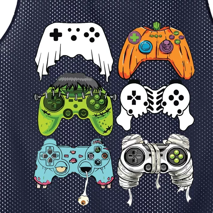 Halloween Skeleton Zombie Gaming Controllers Mummy Game Boy Mesh Reversible Basketball Jersey Tank