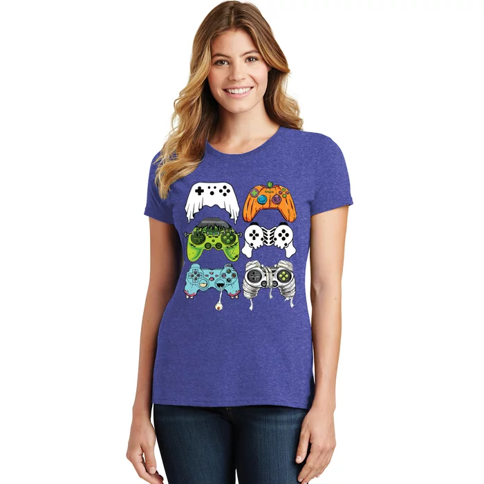 Halloween Skeleton Zombie Gaming Controllers Mummy Game Boy Women's T-Shirt