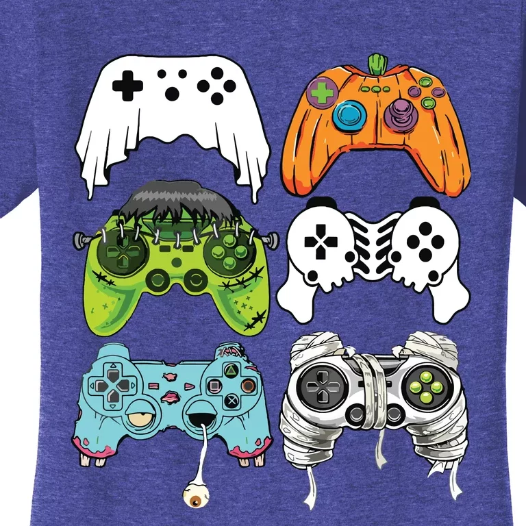 Halloween Skeleton Zombie Gaming Controllers Mummy Game Boy Women's T-Shirt