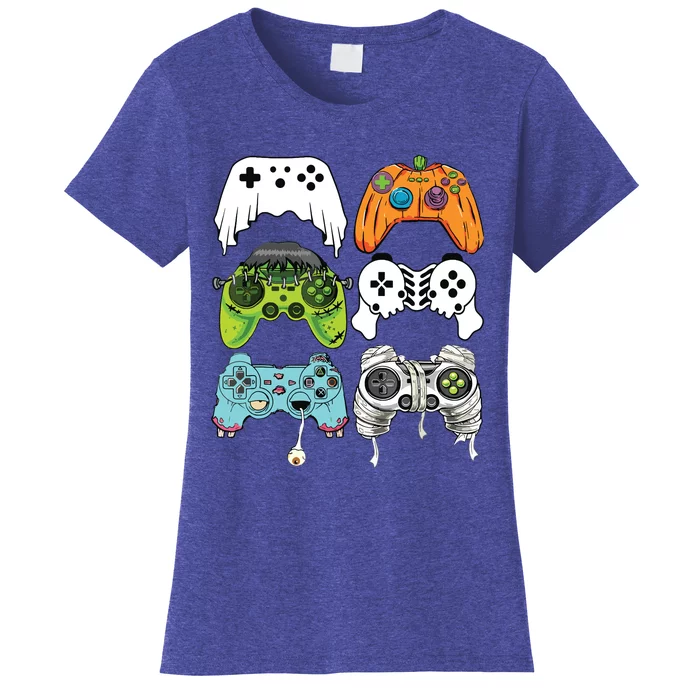 Halloween Skeleton Zombie Gaming Controllers Mummy Game Boy Women's T-Shirt