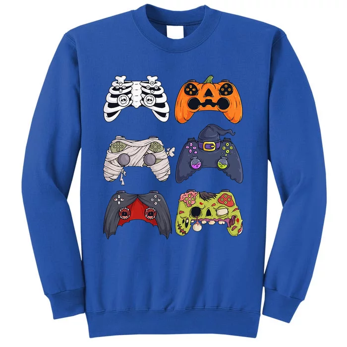 Halloween Skeleton Zombie Gaming Controllers Mummy Tall Sweatshirt