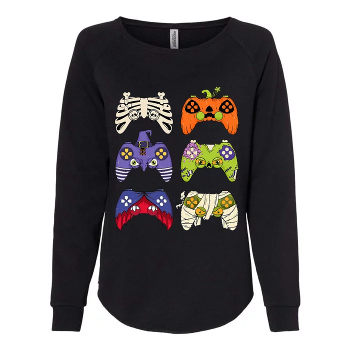 Halloween Skeleton Zombie Mummy Gaming Controllers Womens California Wash Sweatshirt