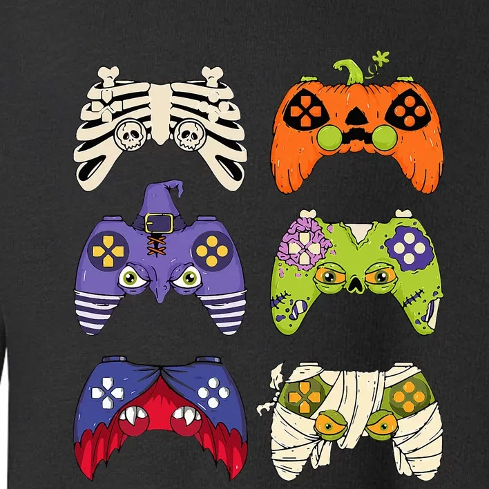 Halloween Skeleton Zombie Mummy Gaming Controllers Toddler Sweatshirt