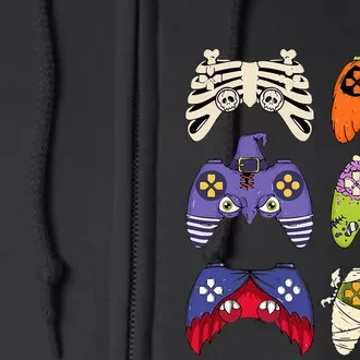 Halloween Skeleton Zombie Mummy Gaming Controllers Full Zip Hoodie