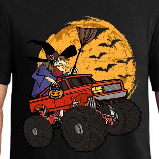 Halloween Skeleton Zombie Riding Monster Truck Vampire Cool Gift Pajama Set