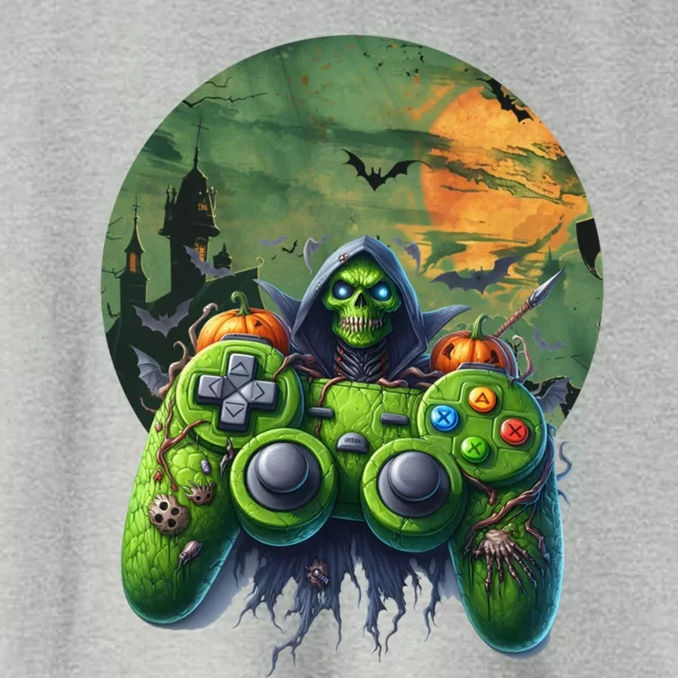 Halloween Skeleton Zombie Gaming Controller Mummy Gift Women's Crop Top Tee