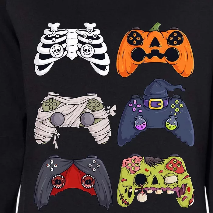 Halloween Skeleton Zombie Gaming Controllers Mummy Womens California Wash Sweatshirt