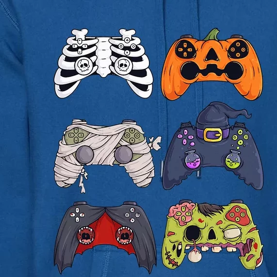 Halloween Skeleton Zombie Gaming Controllers Mummy Premium Hoodie