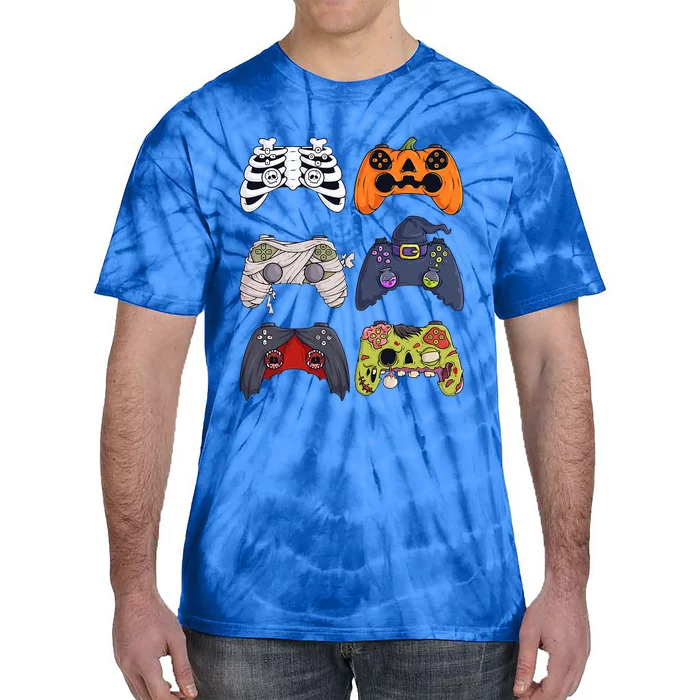 Halloween Skeleton Zombie Gaming Controllers Mummy Tie-Dye T-Shirt