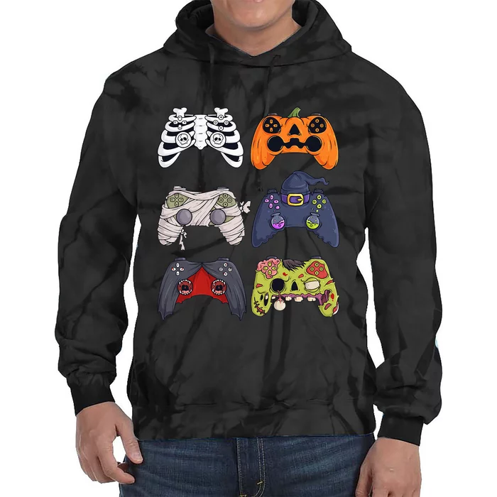 Halloween Skeleton Zombie Gaming Controllers Mummy Tie Dye Hoodie