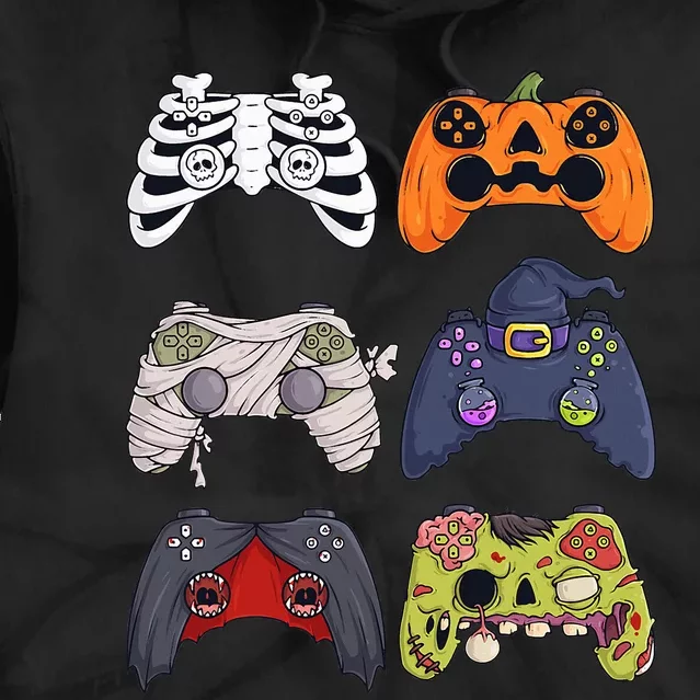 Halloween Skeleton Zombie Gaming Controllers Mummy Tie Dye Hoodie