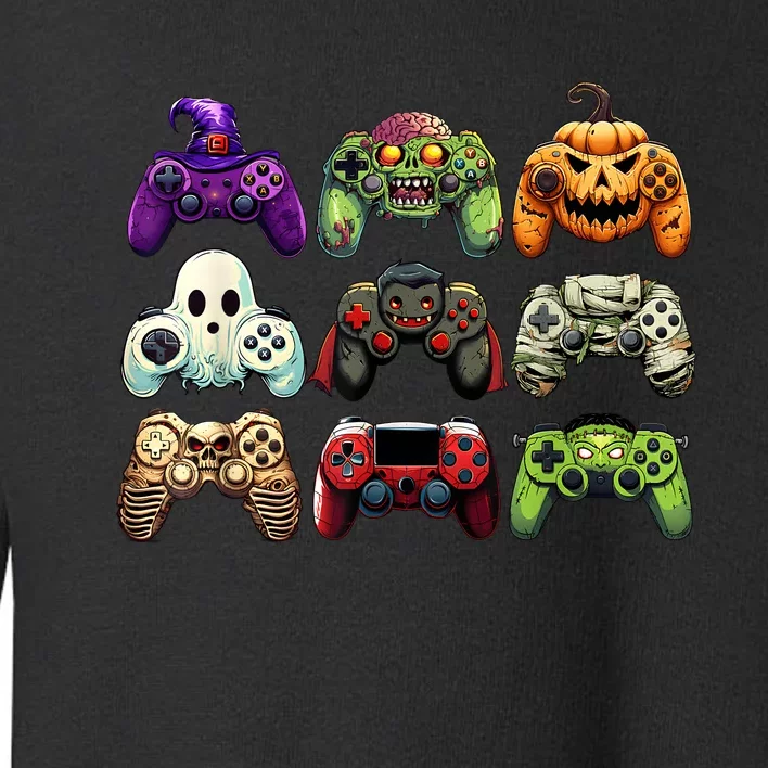 Halloween Skeleton Zombie Gaming Controllers Mummy Boy Kids Toddler Sweatshirt