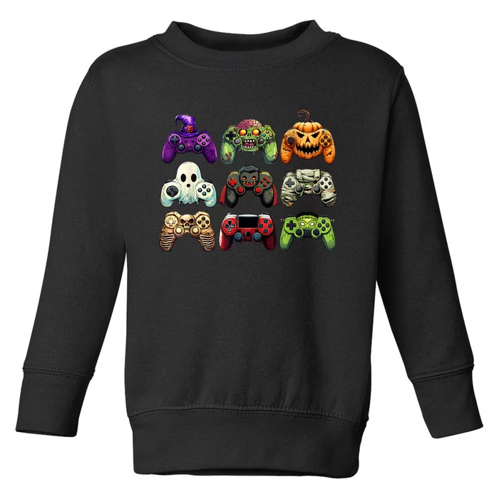 Halloween Skeleton Zombie Gaming Controllers Mummy Boy Kids Toddler Sweatshirt