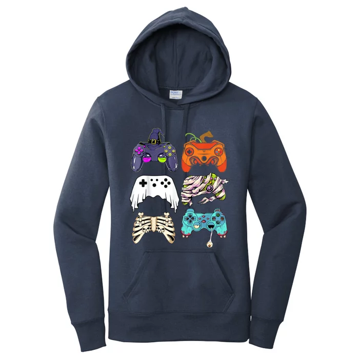 Halloween Skeleton Zombie Gaming Controllers Mummy Women's Pullover Hoodie