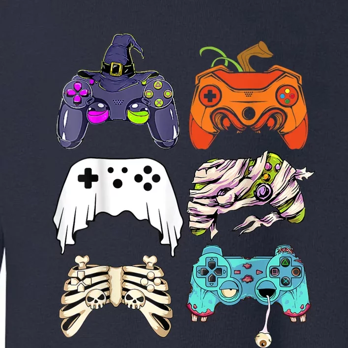 Halloween Skeleton Zombie Gaming Controllers Mummy Toddler Sweatshirt