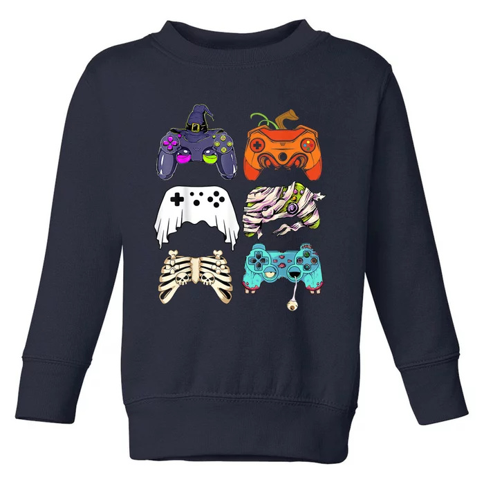 Halloween Skeleton Zombie Gaming Controllers Mummy Toddler Sweatshirt