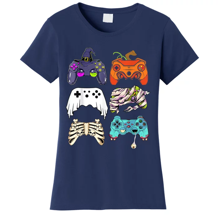 Halloween Skeleton Zombie Gaming Controllers Mummy Women's T-Shirt