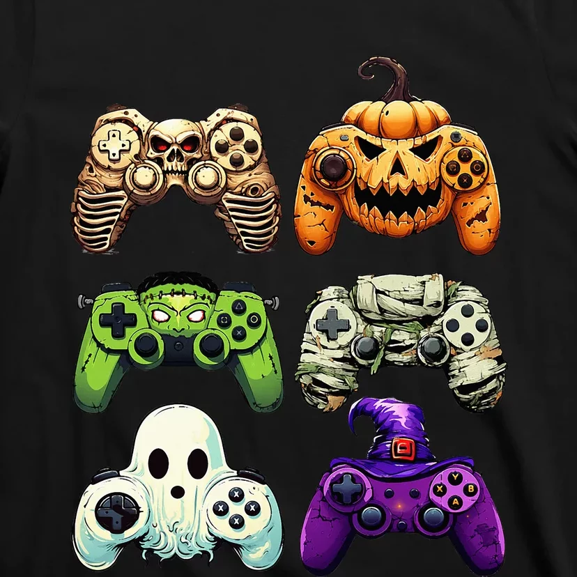 Halloween Skeleton Zombie Gaming Controllers Mummy T-Shirt
