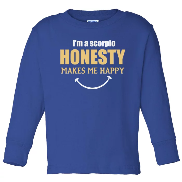 Honesty Scorpio Zodiac Facts Gift Toddler Long Sleeve Shirt