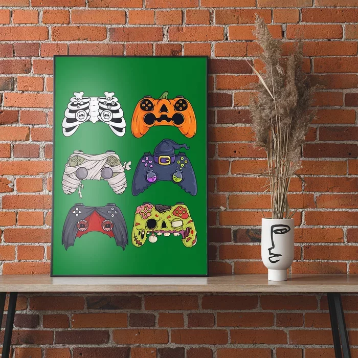 Halloween Skeleton Zombie Gaming Controllers Mummy Poster