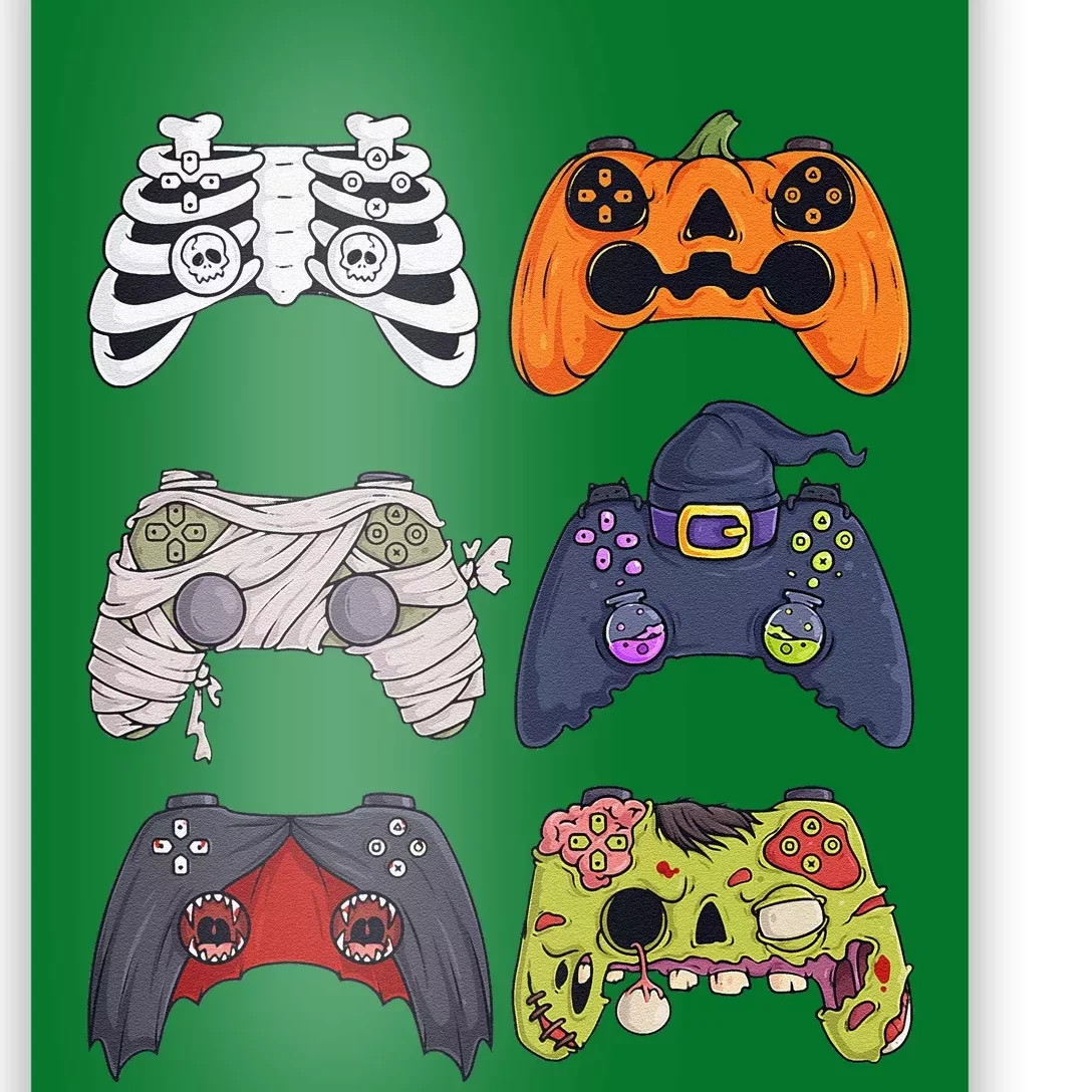 Halloween Skeleton Zombie Gaming Controllers Mummy Poster