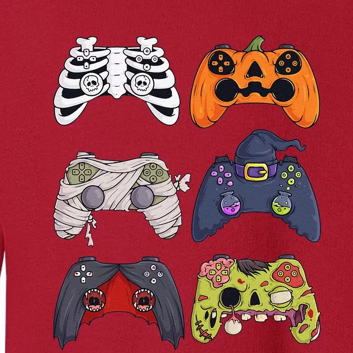 Halloween Skeleton Zombie Gaming Controllers Mummy Toddler Sweatshirt