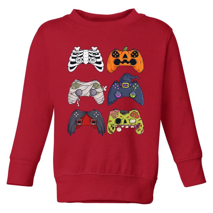 Halloween Skeleton Zombie Gaming Controllers Mummy Toddler Sweatshirt