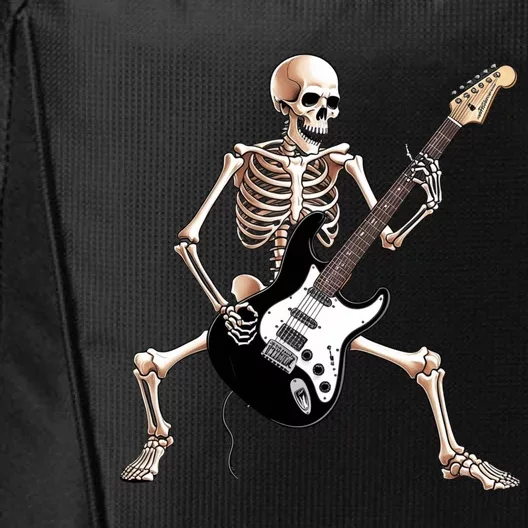 Skeleton Playing Guitar - Rock and Roll Band Graphic City Backpack