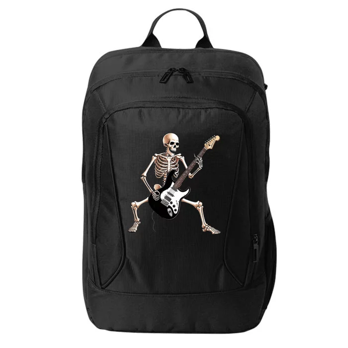 Skeleton Playing Guitar - Rock and Roll Band Graphic City Backpack