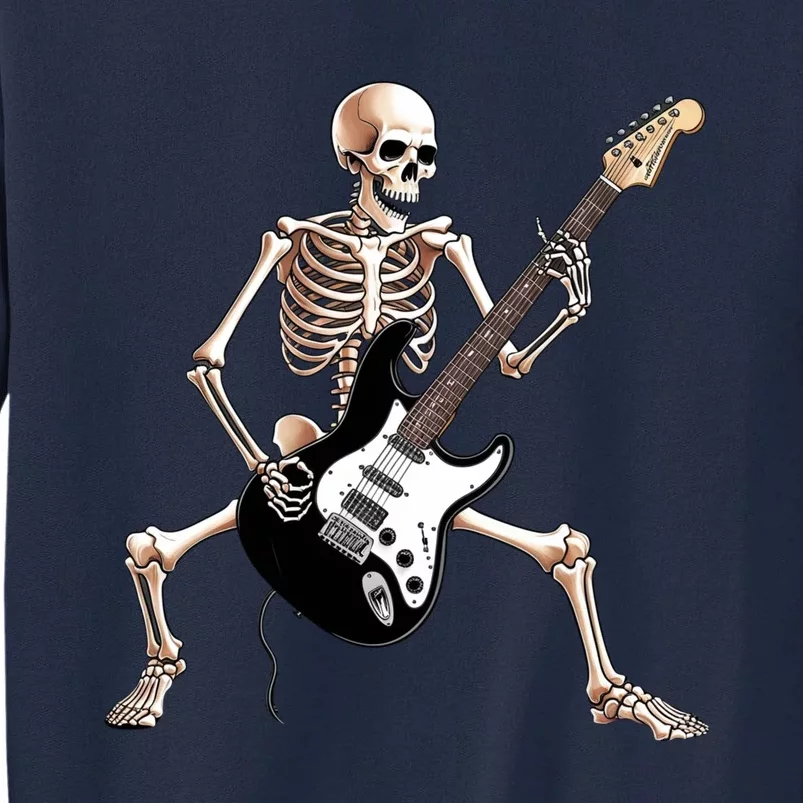 Skeleton Playing Guitar - Rock and Roll Band Graphic Tall Sweatshirt