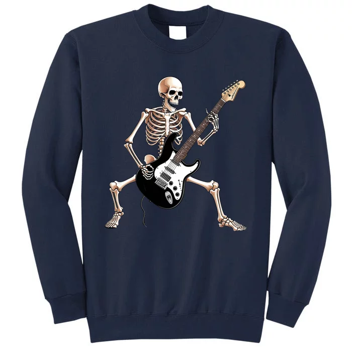 Skeleton Playing Guitar - Rock and Roll Band Graphic Tall Sweatshirt