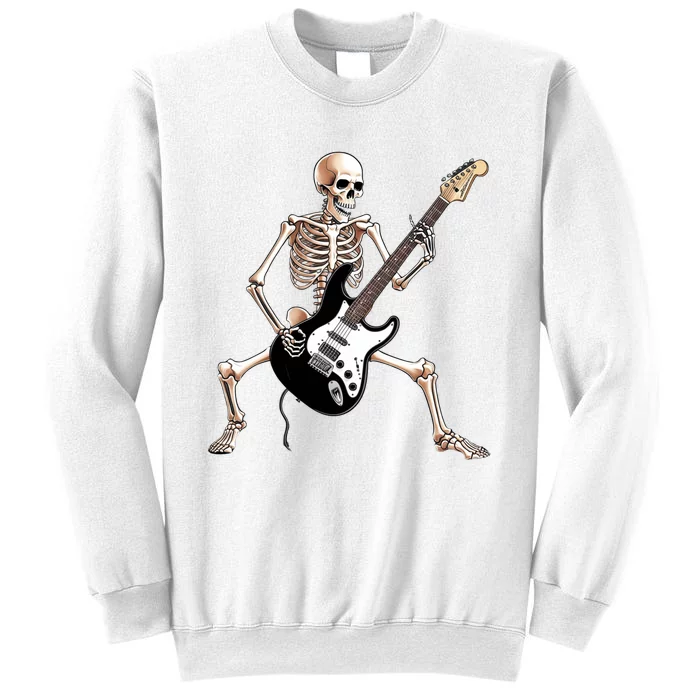 Skeleton Playing Guitar - Rock and Roll Band Graphic Sweatshirt