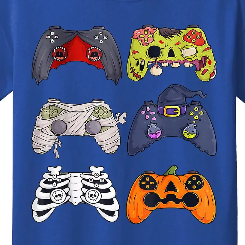 Halloween Skeleton Zombie Gaming Controllers Mummy Kids T-Shirt