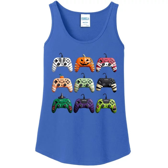 Halloween Skeleton Zombie Gamer Fun Design Ladies Essential Tank