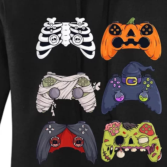 Halloween Skeleton Zombie Gaming Controllers Mummy Kids Women's Pullover Hoodie