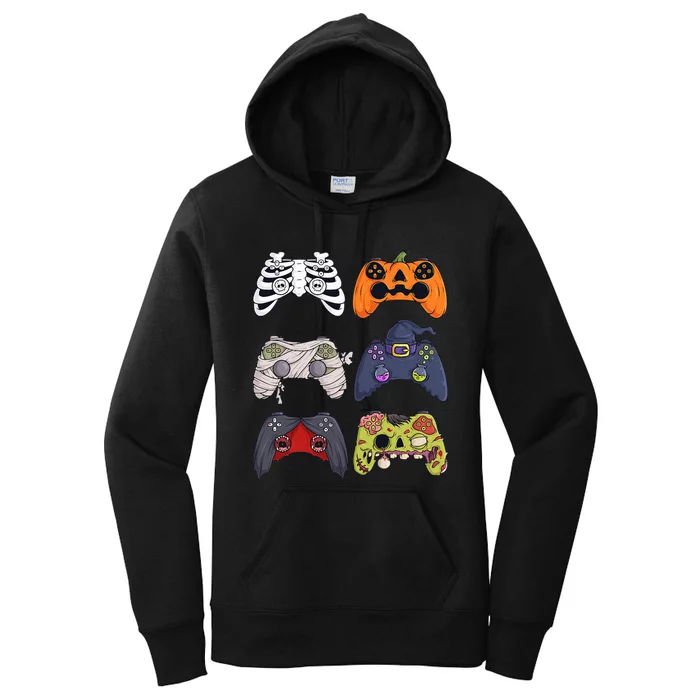 Halloween Skeleton Zombie Gaming Controllers Mummy Kids Women's Pullover Hoodie