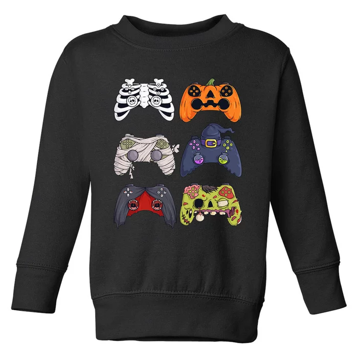 Halloween Skeleton Zombie Gaming Controllers Mummy Kids Toddler Sweatshirt