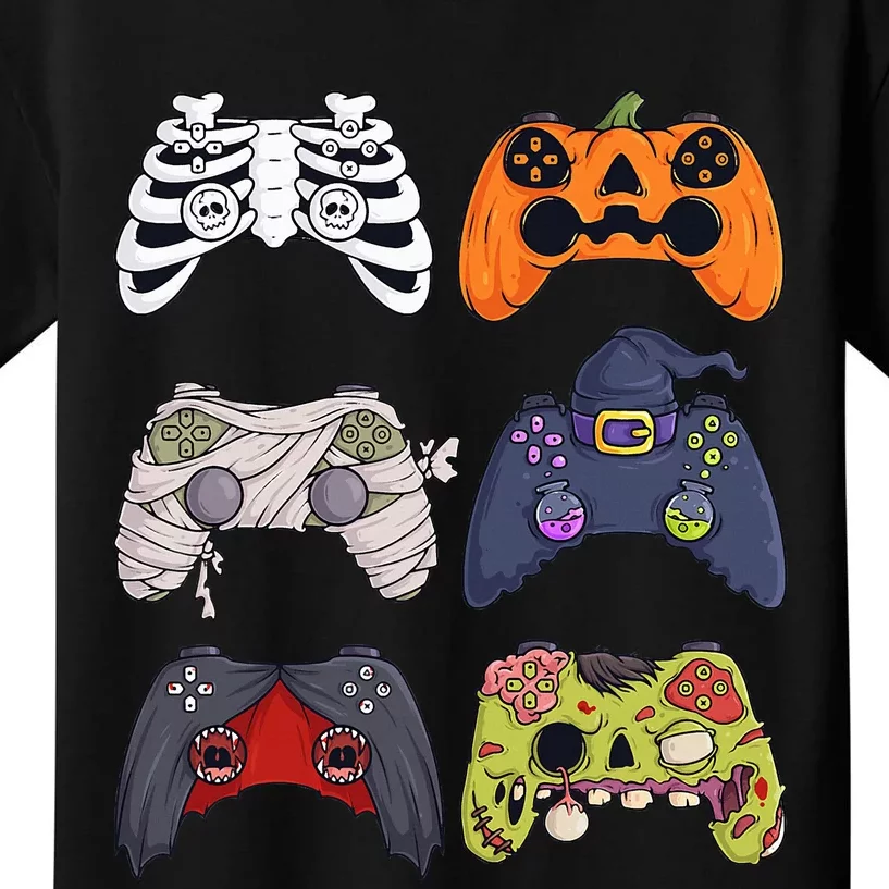 Halloween Skeleton Zombie Gaming Controllers Mummy Kids Kids T-Shirt