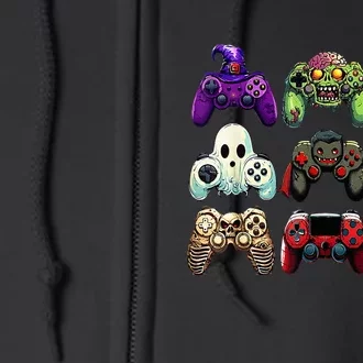 Halloween Skeleton Zombie Gaming Controllers Mummy Full Zip Hoodie