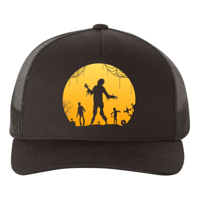 Halloween Spooky Zombie Graveyard Yupoong Adult 5-Panel Trucker Hat