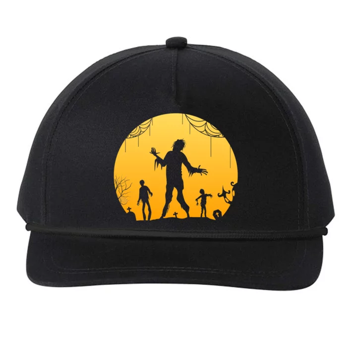 Halloween Spooky Zombie Graveyard Snapback Five-Panel Rope Hat