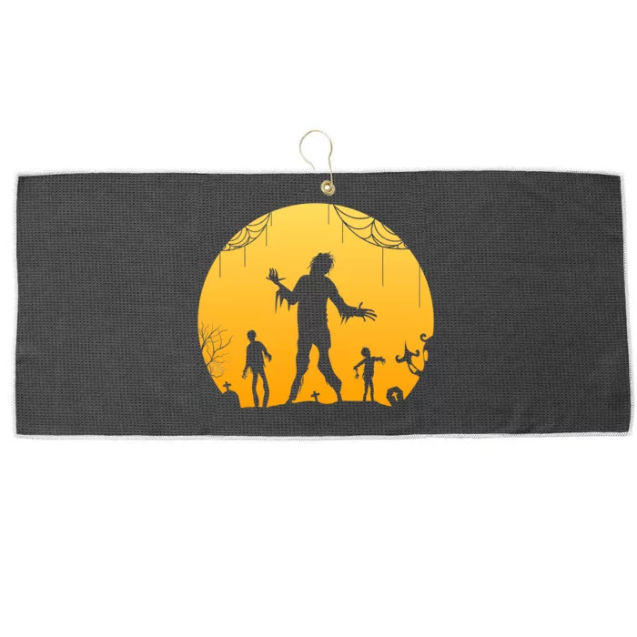 Halloween Spooky Zombie Graveyard Large Microfiber Waffle Golf Towel