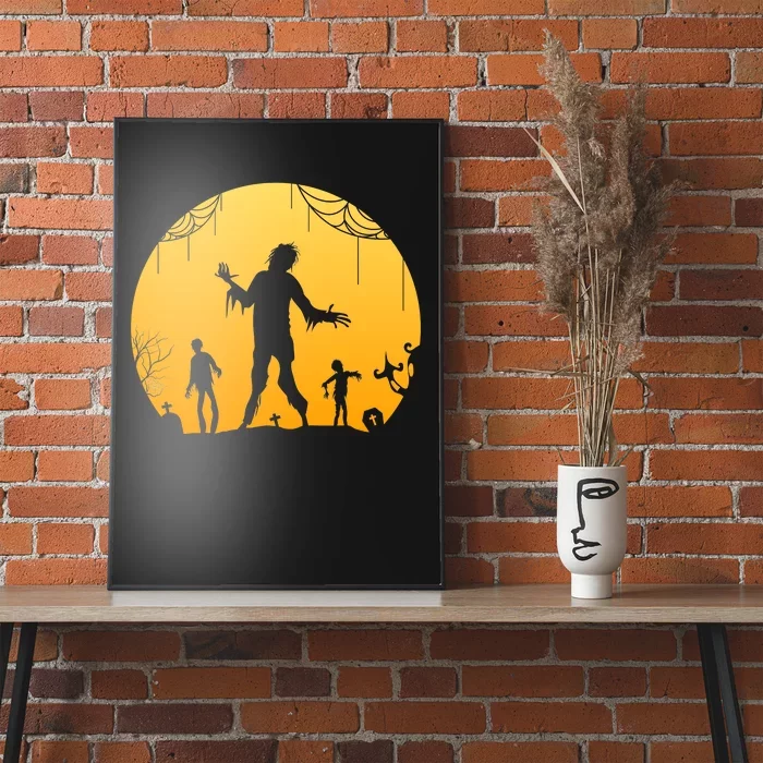 Halloween Spooky Zombie Graveyard Poster