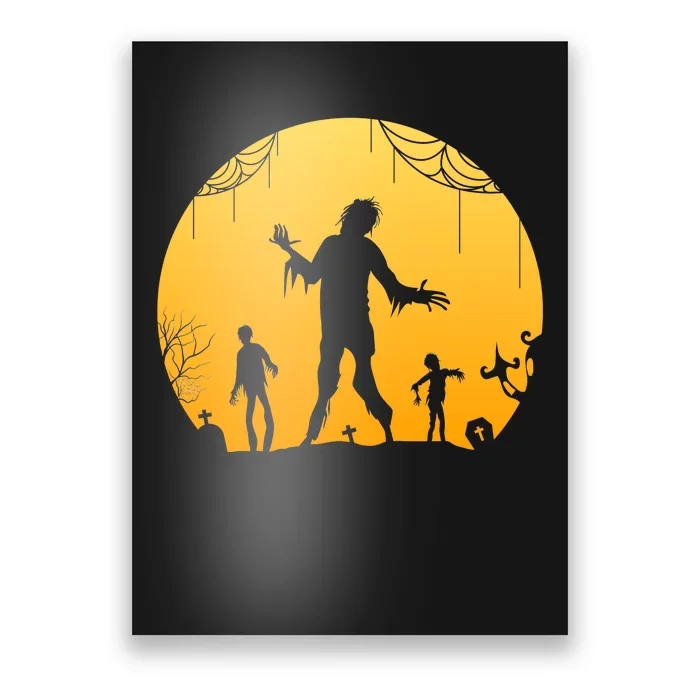 Halloween Spooky Zombie Graveyard Poster