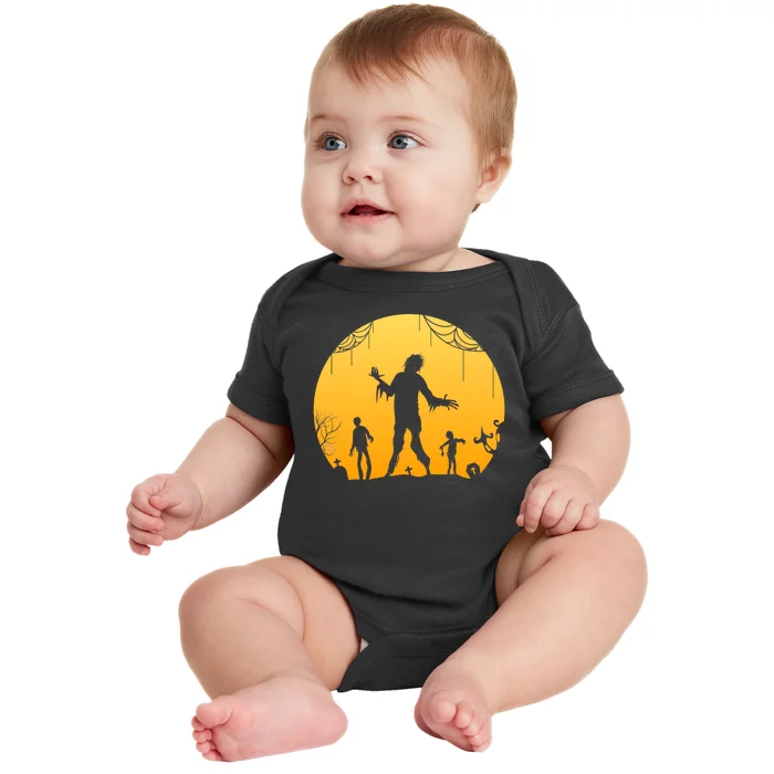 Halloween Spooky Zombie Graveyard Baby Bodysuit