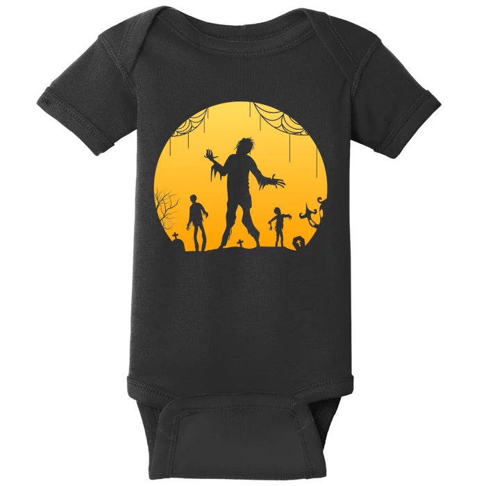 Halloween Spooky Zombie Graveyard Baby Bodysuit